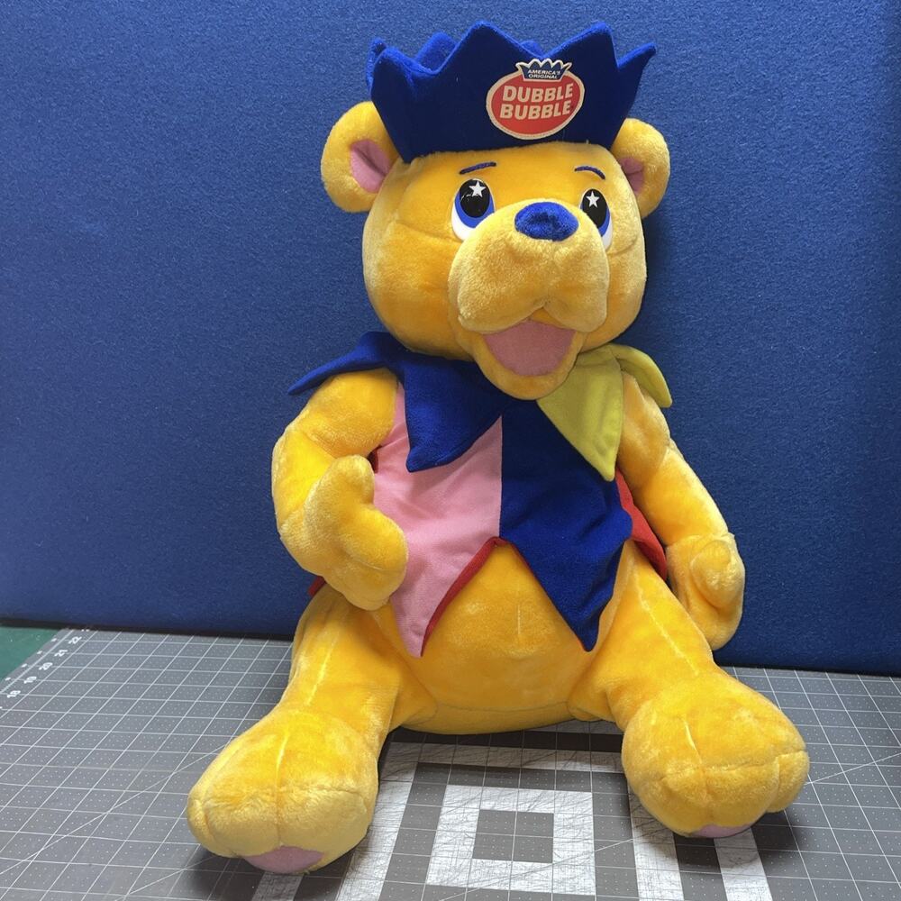 Giant 18-20" Dubble Bubble Gum Mascot Plush Stuffed Animal Jester King Bear 1999